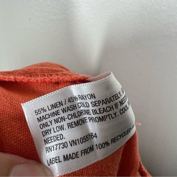 A New Day Target Orange Flowy Linen Blend Shorts Size XXL Summer Breathable - Picture 6 of 6